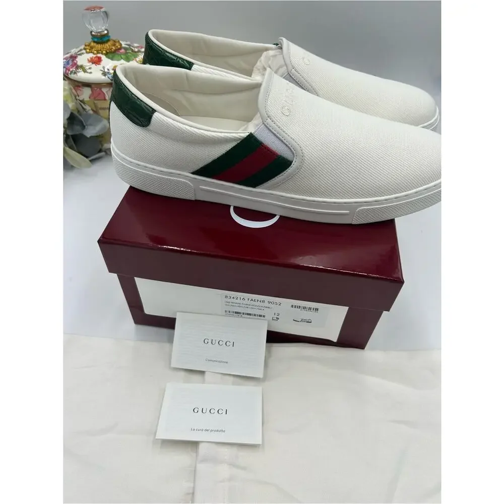 Men's Gucci ace slip on sneakers size 12 fits 12.5 US made in Italy